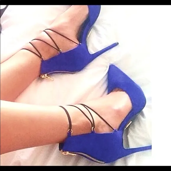LUSTFORLIFE KissMe Strappy Suede Stiletto Heels