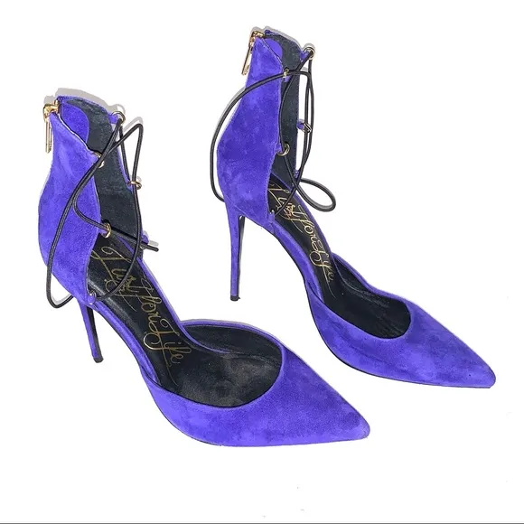 LUSTFORLIFE KissMe Strappy Suede Stiletto Heels