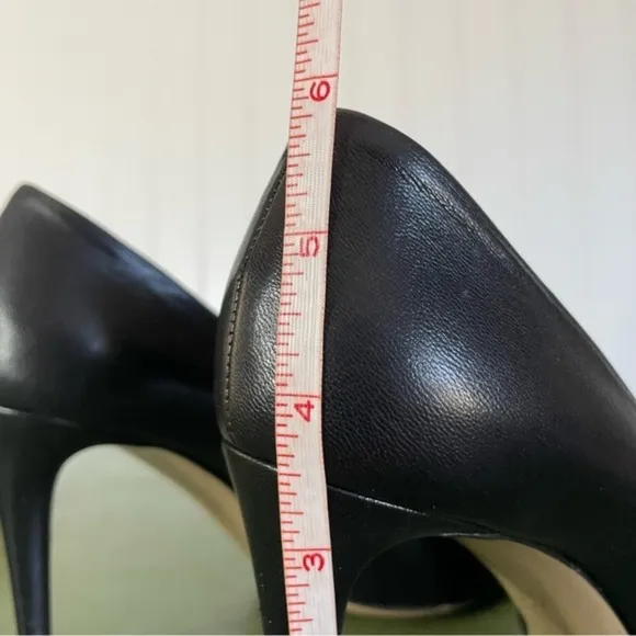 M Gemi Classic 90mm High Heels in Black Leather Handmade *Italy*
