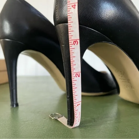 M Gemi Classic 90mm High Heels in Black Leather Handmade *Italy*