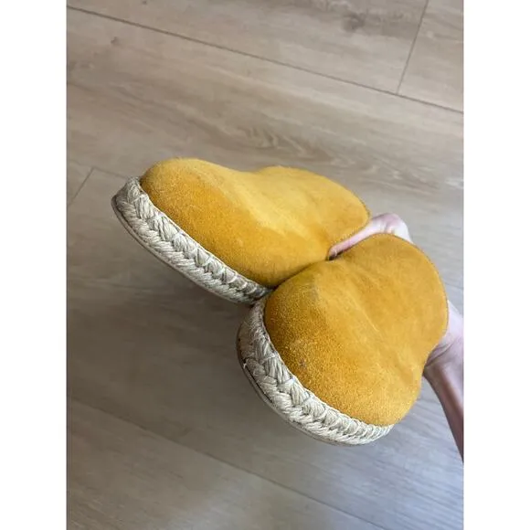 M. Gemi shoes women’s 39 yellow suede slip on mule espadrille made in Italy boho