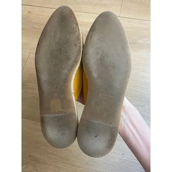 M. Gemi shoes women’s 39 yellow suede slip on mule espadrille made in Italy boho