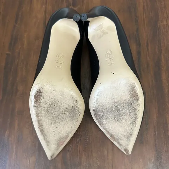 M. GEMI The Esatto 90mm Pointed Toe Pump Heels Black Leather