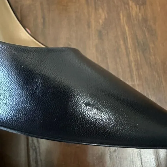 M. GEMI The Esatto 90mm Pointed Toe Pump Heels Black Leather