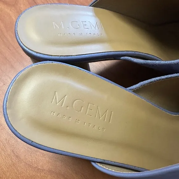 M. Gemi The Ilaria 70mm Mules Purple Leather Shoes Heels Size 40.5 9.5