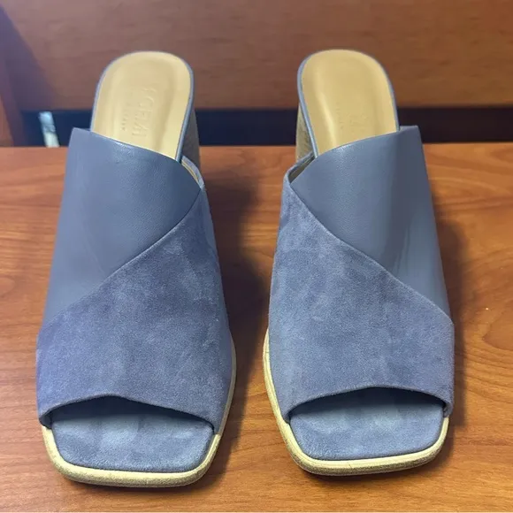 M. Gemi The Ilaria 70mm Mules Purple Leather Shoes Heels Size 40.5 9.5