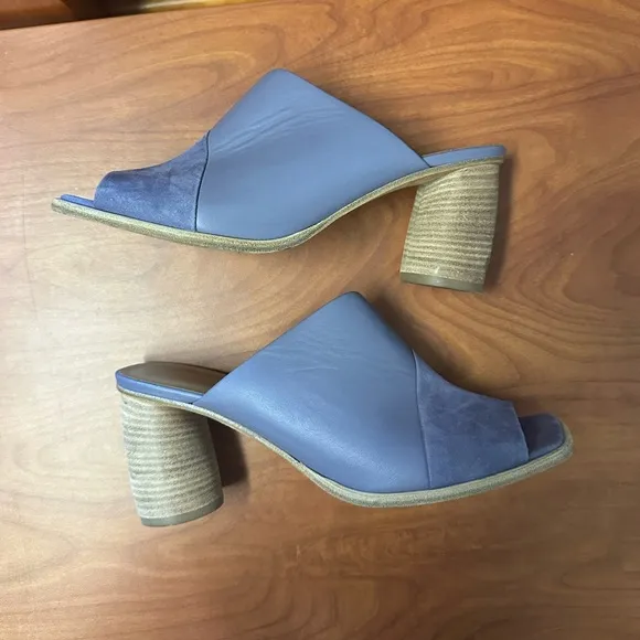 M. Gemi The Ilaria 70mm Mules Purple Leather Shoes Heels Size 40.5 9.5