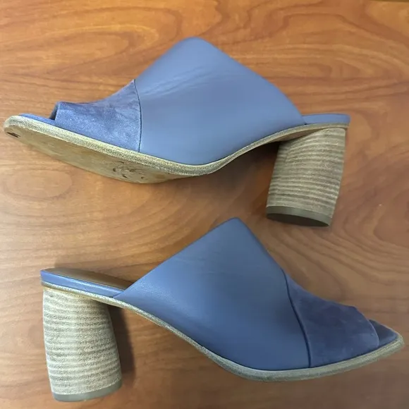 M. Gemi The Ilaria 70mm Mules Purple Leather Shoes Heels Size 40.5 9.5