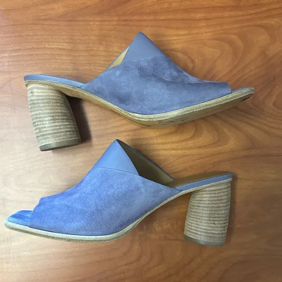 M. Gemi The Ilaria 70mm Mules Purple Leather Shoes Heels Size 40.5 9.5