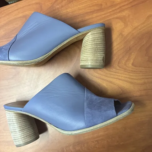 M. Gemi The Ilaria 70mm Mules Purple Leather Shoes Heels Size 40.5 9.5