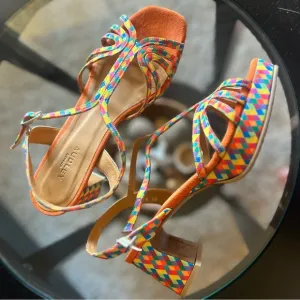 Made in Spain sz38 (I’m 8.5)Multicolor Strappy Women's Heels