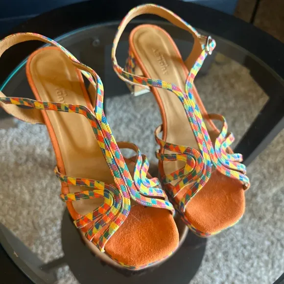 Made in Spain sz38 (I’m 8.5)Multicolor Strappy Women's Heels