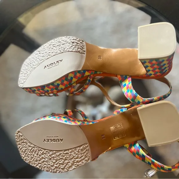 Made in Spain sz38 (I’m 8.5)Multicolor Strappy Women's Heels