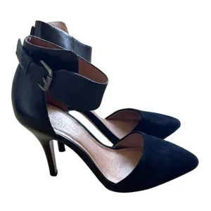 Madewell 7 Suede Ankle Strap Heels $168 Pointed Toe Leather Stilettos