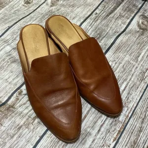 Madewell almond toe slip on leather upper mules size 10