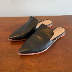 Madewell Black Leather Mules with Minimalist Design