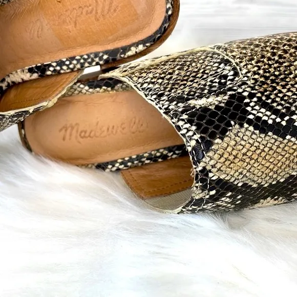 Madewell  “Carey” Mule in Snake Embossed Leather