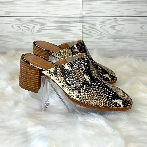Madewell  “Carey” Mule in Snake Embossed Leather