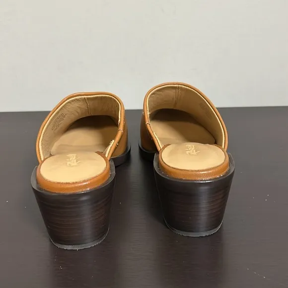 Madewell The Darcy Mule Warm Coffee Brown Leather Stacked Heel Sz 6 NEW
