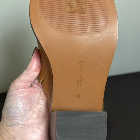 Madewell The Darcy Mule Warm Coffee Brown Leather Stacked Heel Sz 6 NEW