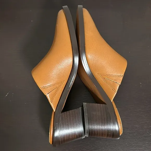 Madewell The Darcy Mule Warm Coffee Brown Leather Stacked Heel Sz 6 NEW