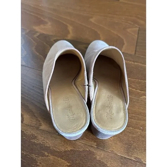 Madewell The Harper Mule Pink Old Rose Suede Leather Heeled Shoe Slip On 8.5