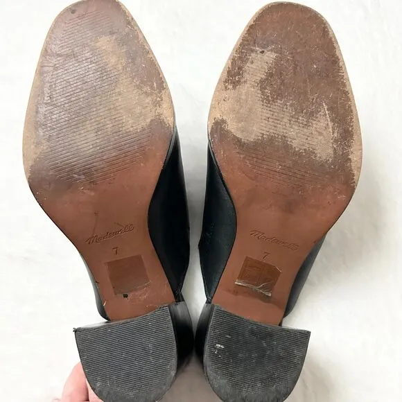 Madewell The Macarro Leather Mule True Black Size 7