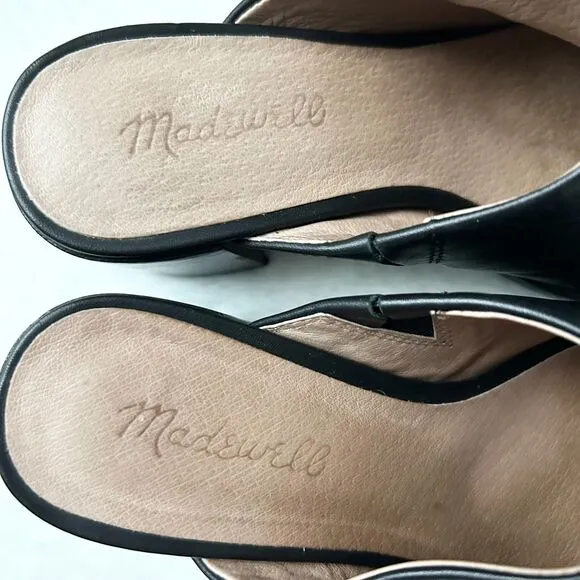 Madewell The Macarro Leather Mule True Black Size 7
