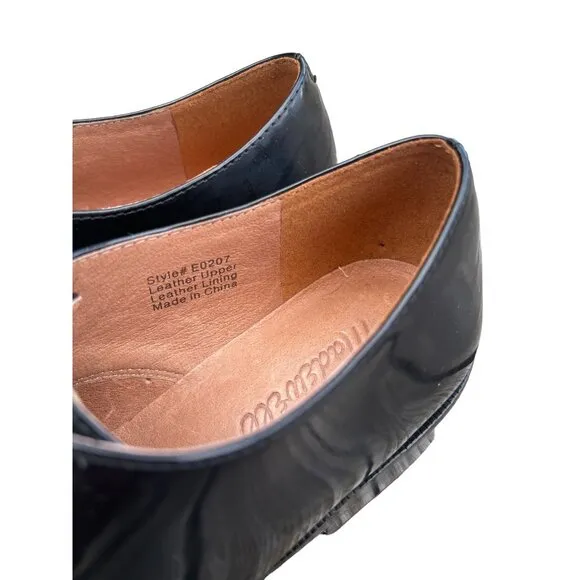 Madewell Womans 5 Real Patent LEATHER Oxfords Lace Up Dress Shoes Low Heel Black