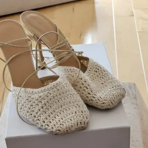 Magda Butrym Crochet Strappy Heels size 40