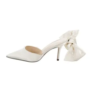 Magda Butrym Satin Bow Accents Mules