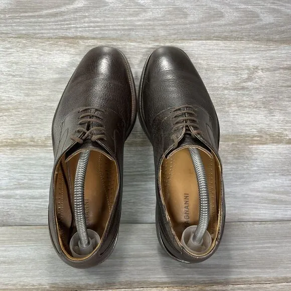 Magnanni Men's Brown Leather Oxfords Dress Shoes Size EU 41 US 8.5