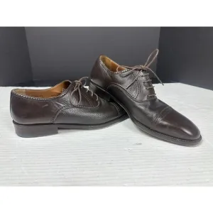 Magnanni Oxfords Mens 11 Brown Leather Cap Toe ShoeBrogues 9249 Need Polished