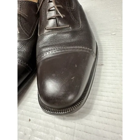 Magnanni Oxfords Mens 11 Brown Leather Cap Toe ShoeBrogues 9249 Need Polished