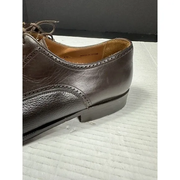 Magnanni Oxfords Mens 11 Brown Leather Cap Toe ShoeBrogues 9249 Need Polished