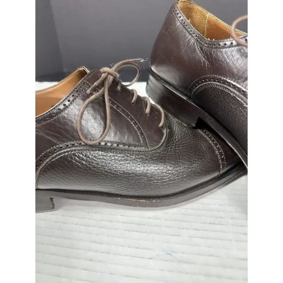 Magnanni Oxfords Mens 11 Brown Leather Cap Toe ShoeBrogues 9249 Need Polished