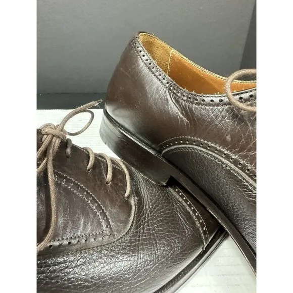 Magnanni Oxfords Mens 11 Brown Leather Cap Toe ShoeBrogues 9249 Need Polished