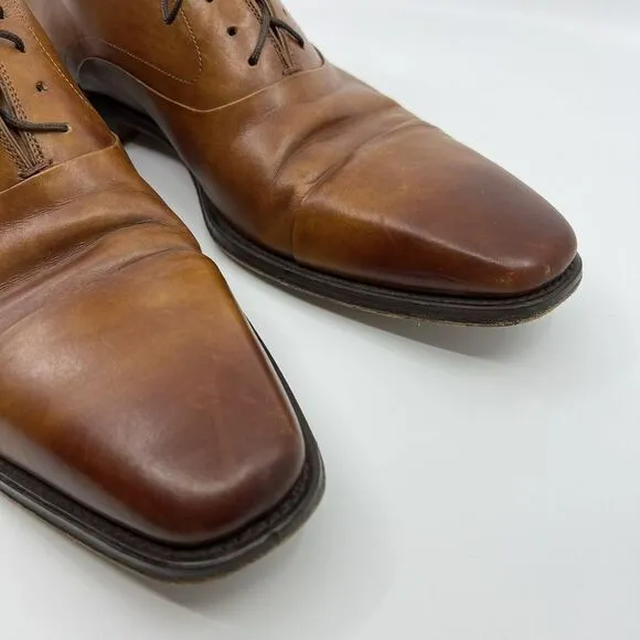 MAGNANNI 'Saffron' Brown Leather‎ Cap Toe Oxfords Men 12 15959