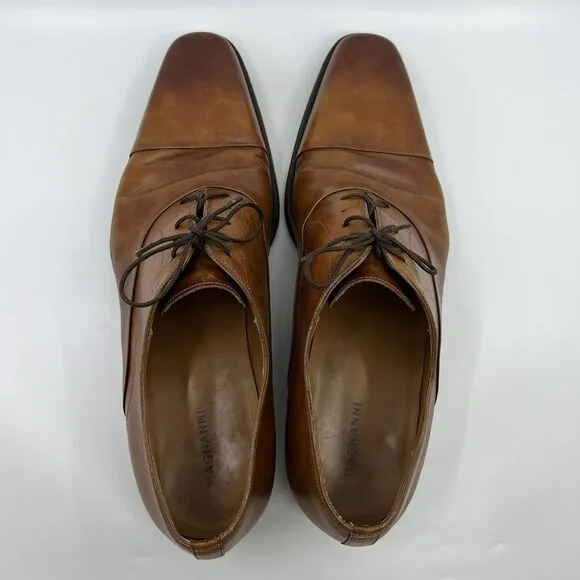 MAGNANNI 'Saffron' Brown Leather‎ Cap Toe Oxfords Men 12 15959