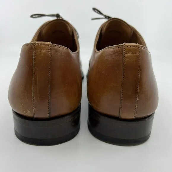 MAGNANNI 'Saffron' Brown Leather‎ Cap Toe Oxfords Men 12 15959
