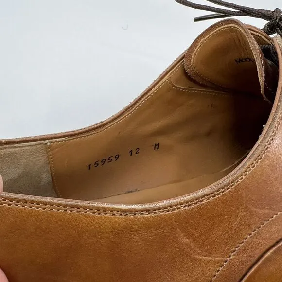 MAGNANNI 'Saffron' Brown Leather‎ Cap Toe Oxfords Men 12 15959