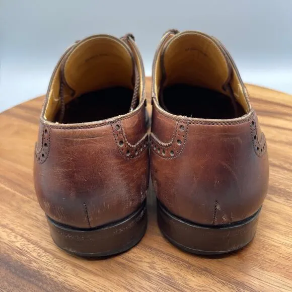 Magnanni Sergio Oxfords Mens Size 9.5 M Brown Leather Wingtip Brouge Dress Shoes