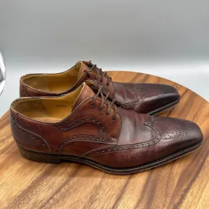 Magnanni Sergio Oxfords Mens Size 9.5 M Brown Leather Wingtip Brouge Dress Shoes