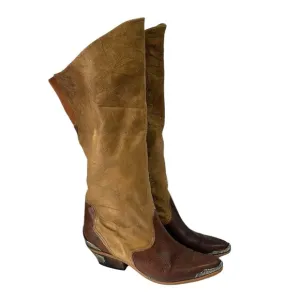 MAINE WOODS Leather Western Boots “Phoenix” Distressed Soft Leather Size 8