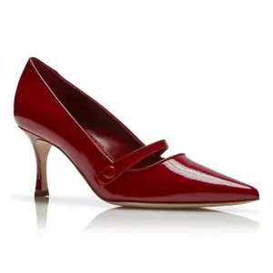 Manolo Blahnik brown patent leather pointed heels