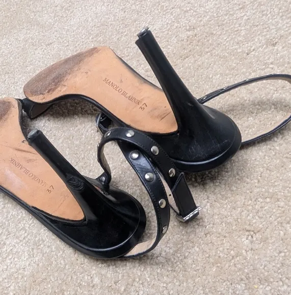 Manolo Blahnik Strappy studded Heels