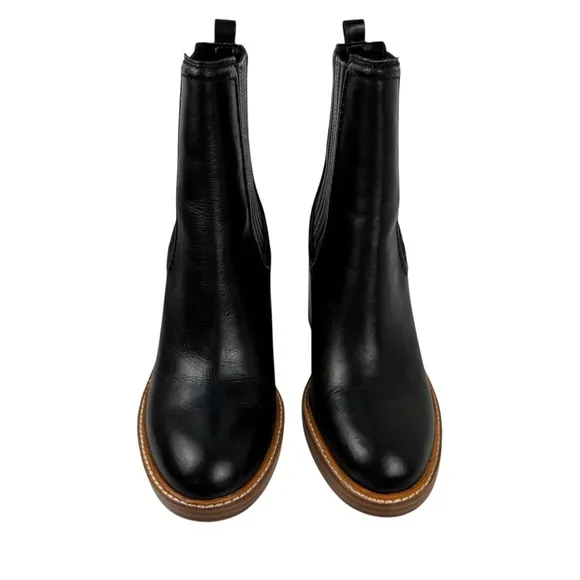 Marc Fisher Black Leather Halida Boots Shoes Heeled Ankle Booties SZ 8.5 Western
