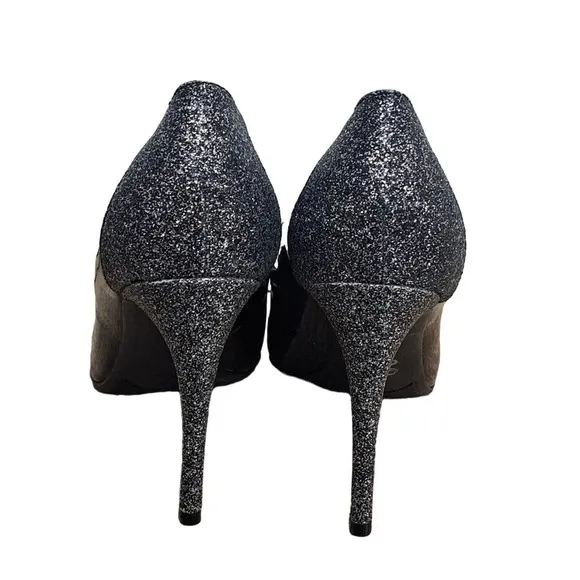 Marc Fisher Black Patent Girafee2-R W/ glitter heels size 8.5