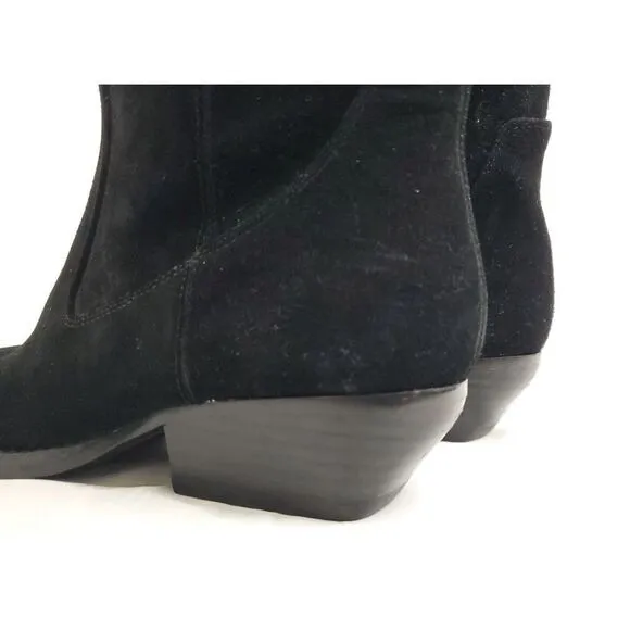 Marc Fisher black Suede Over Knee Boots w low heels sz 6.5M