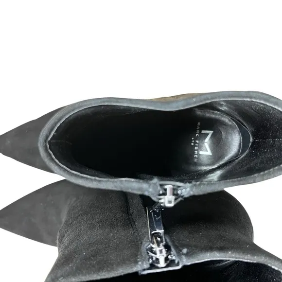 Marc Fisher Kulika  Black Suede Pointed Heeled Bootie NWT Size 8.5